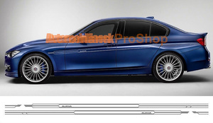 BMW F30 4ドア B3S D3 Alpina アルピナ ピンストライプ デカールセット、Fバンバー＆ボディサイドのセット、新品、各色作成