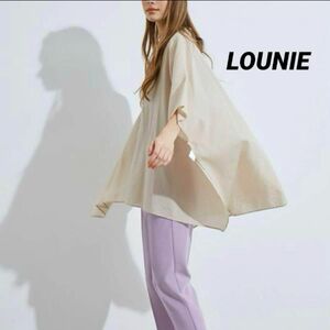 LOUNIE Lounie *[...] пончо блуза linen( лен ) Blend A линия легкий .. Kiyoshi .