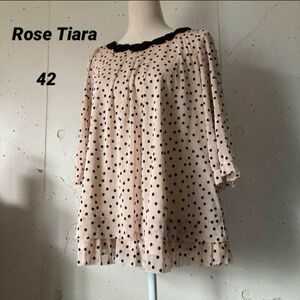 Rose Tiara / ローズティアラフロッキードット　ティアード　チュニック　ブラウス　リボン　フリル　パワーネット