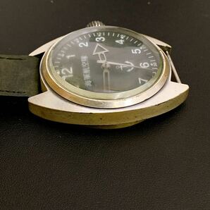 4SB196 海軍航空隊 ウォッチ 腕時計 シルバー×ブラック メンズ ファッション 中古 現状品動作未確認*ベルトジャンクの画像5