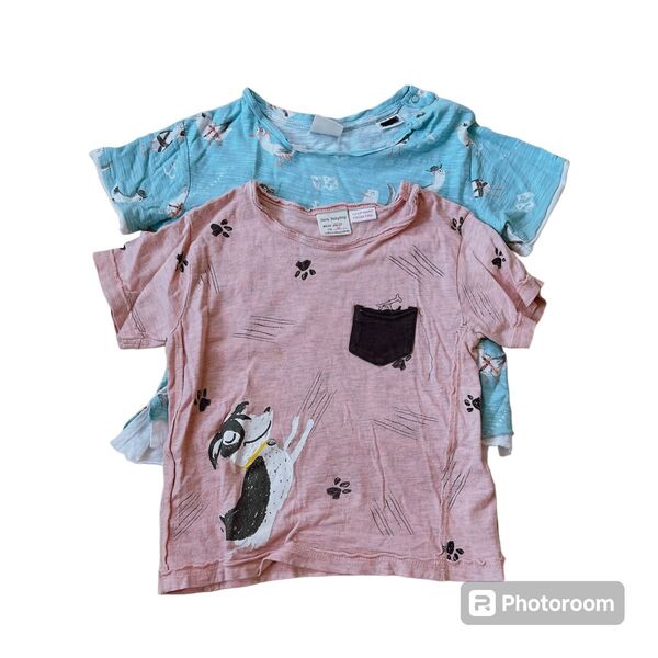 ZARA kids 92cm Tシャツ 2枚セット ピンク 水色 ブルー
