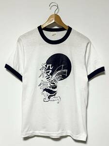 美品/80's〜90's★忍者 忍び 殺気 USA製 リンガーTシャツ M ビンテージ