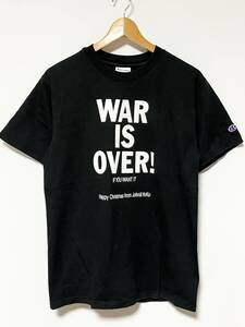 美品/レア★WAR IS OVER happy Christmas John&Yoko ジョンレノン Champion/チャンピオン Tシャツ ブラック/黒 M ビンテージ