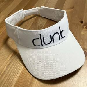 美品 クランク CLUNK ゴルフウェア ゴルフキャップ サンバイザー メンズ レディース ホワイト フリーサイズ