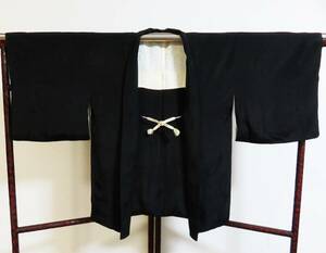 * Showa era. goods *[ silk black feather woven * feather woven cord attaching ( length : approximately 71.* sleeve length : approximately 61.) 1 sheets ] thin / antique goods * the cheapest postage 185 jpy . shipping possible!