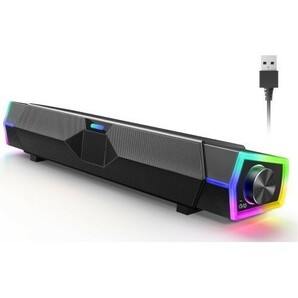 PCスピーカー ゲーミングスピーカー 6種類のLEDライト USBポート電源 フルレンジステレオ