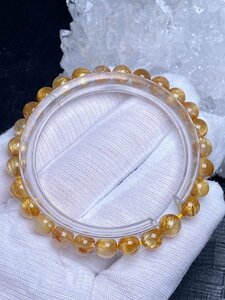 即決 0209h176 天然美品★【65A黄金タイチンルチル】★ブレス 6.5-7mm（新品）