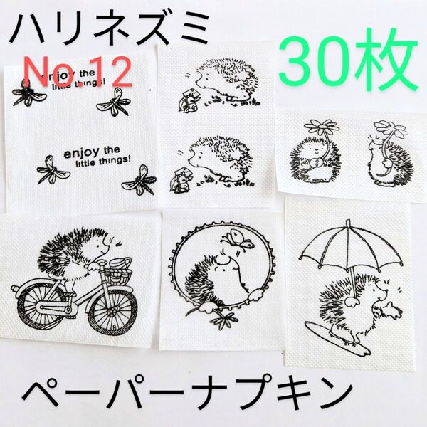 No.12 ハリネズミ ペーパーナプキン デコパージュ リメイク鉢 素材