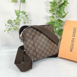 1 иен LOUIS VUITTON Louis Vuitton сумка на плечо Damier Olaf PM N41442 наклонный .. сумка серийный MI0053 для мужчин и женщин 