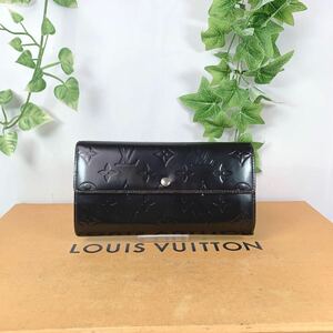 1円 LOUIS VUITTON ルイヴィトン ヴェルニ サラ 長財布 シリアルナンバー TH1016ブラック男女兼用