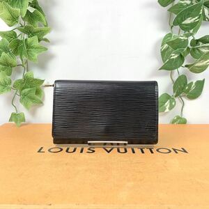 1円 LOUIS VUITTON ルイヴィトン エピ ポルトフォイユ・トレゾール ノワール M63972シリアルMI0030