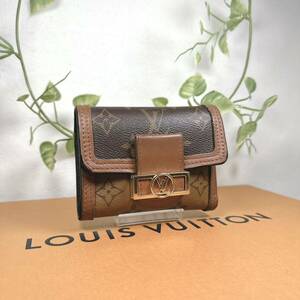 1円 LOUIS VUITTON ルイヴィトン M68725 モノグラムリバース ポルトフォイユ ドーフィーヌコンパクト 財布 ウォレット シリアル CA4129