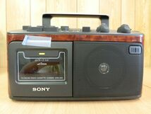 未使用●SONY ソニー ラジカセ ラジオカセットレコーダー 木目調 テープ/AM/FM/TV 付属品/元箱付 CFM-A50●_画像3