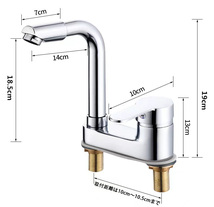 (A) 洗面蛇口 混合水栓 2穴 シングルレバー 360° 回転 洗面台 蛇口 交換 混合栓 キッチン おしゃれ 水栓金具 ツーホール 真鍮_画像3