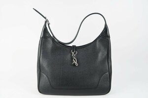 【美品】HERMES エルメス トリム31 □F刻印 ブラック ハンド ショルダーバッグ 肩掛け 【QN88】