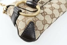 【超美品】GUCCI グッチ GG チェーン アクセサリーポーチ ハンド ショルダーバッグ ホースビット 114923【QP48】_画像3