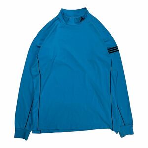 adidas golf アディダスゴルフ 長袖Tシャツ モックネック インナーシャツ ゴルフウェア メッシュ 吸湿速乾 ブルー M