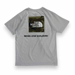 THE NORTH FACE ザ・ノースフェイス ロゴプリント 半袖Tシャツ カモフラ ホワイト M アウトドア