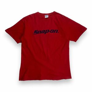アメリカ製 Snap-on スナップオン ロゴプリント 半袖Tシャツ レッド M 自動車 バイク
