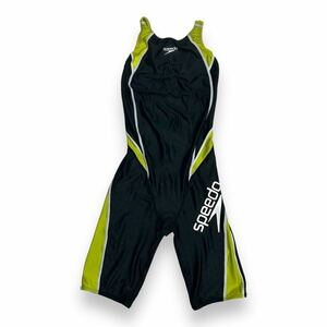  hikari original special order SPEEDO Speed lady's .. swimsuit wi men's Short John all-in-one black × light green O