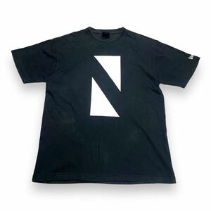 NEWERA ニューエラ 半袖Tシャツ カットソー ビックロゴ ブラック×ホワイト L