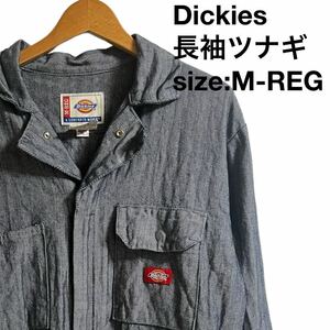 Dickies ディッキーズ　長袖ツナギ　オールインワン　ヘリンボーン　デニム地　インディゴ　M-REG