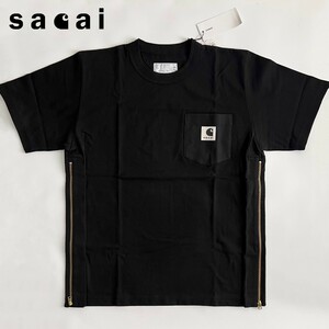 新品未使用品 タグ付き Sacai Carhartt WIP T-Shirt サカイカーハート Tシャツ ブラック黒 サイズ5 メンズ 正規店購入