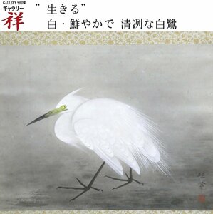 祥【真作】金島桂華「白鷺」日本画軸装 共箱 広島出身 勲三等 京都市文化功労賞 花鳥画の大家 師:竹内栖鳳 直筆 一点もの【ギャラリー祥】