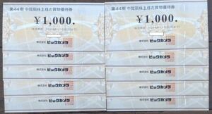 ビックカメラ 株主優待 10,000円分 最新