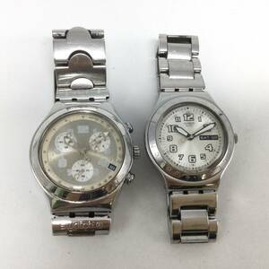 S84♪【QZ/不動】2点セット SWATCH スウォッチ IRONY アイロニー クォーツ 腕時計 デイト デイデイト 純正ベルト 現状品 ♪