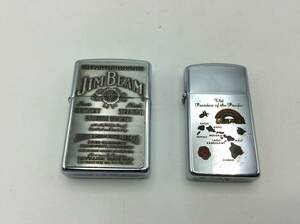 F51◇【2点セット】火花確認済 1点 未確認 1点 ZIPPO ジッポ JIM BEAM ジムビーム/Hawaii オイルライター 喫煙グッズ 喫煙具 現状品 ◇