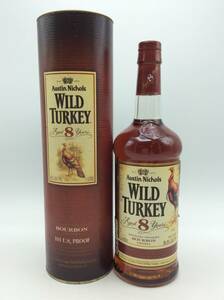 T1♪【未開栓】WILD TURKEY ワイルドターキー 8年 バーボン ウイスキー 赤 レッドキャップ 50.5％ 1000ml 洋酒 古酒 箱付き ♪