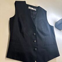 ZARA ザラのジレ リネンブレンドベスト　ブラックXS 2023年7月購入6590円未使用_画像3