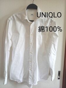 UNIQLO　ユニクロ　レディースシャツ ブラウス 無地 ホワイト S 長袖 シンプル