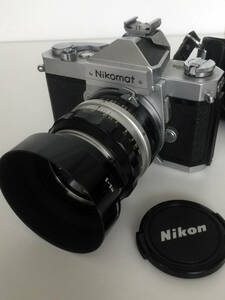 即決 アンティークカメラ Nikomat ニコマート Nikon シャッターおります 純正フィルター 50mmレンズ 1:1.4 NIKKOR-S ニコン 日本光学 