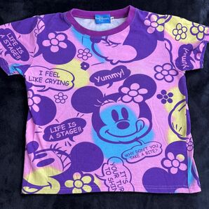 美品 ディズニーランド リゾート 公式 Tシャツ 130 総柄 ミニー キッズ 半袖Tシャツ TDR ミニーマウス 男の子 女の子