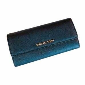 極美品　Michael Kors マイケルコース　 レザー　本革　財布　長財布　ブラック　黒　レディース財布　メンズ　ウォレット