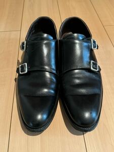 新品同様 GRENSON 革靴 ダブルモンクストラップ 9E 35038/01 英国製 ブラック グレンソン ビジネスシューズ 