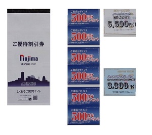 ■ノジマ 株主優待券　10%割引券枚25枚　来店ポイント券　3,000円＆その他　■普通郵便込み■