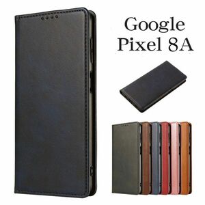 Google Pixel 8A.ケース グーグルピクセル8aケース 手帳型 ベルトなし マグネット　ネイビー