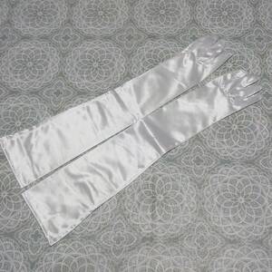  gloves * long glove * approximately 54cm* white * lustre * wedding * formal /1048