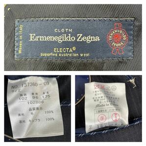 未使用級 XL相当 エルメネジルドゼニア メンズ スーツ セットアップ ダークネイビー 濃紺 上下 Ermenegildo Zegna ビジネス 通勤 BB6 大柄の画像6