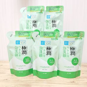 ロート製薬 肌ラボ 極潤ハトムギ泡洗顔 つめかえ用 140ml×5つ