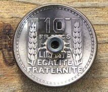 ◎コンチョ ネジ式　フランス　10フラン　マリアンヌ　26mm　ネジ式 ボタン コイン_画像2