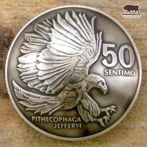 ◎コンチョ ネジ式　フィリピン　50センタボ　イーグル　24.5mm　ネジ式 ボタン コイン