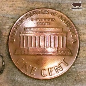 ◎コンチョ ネジ式　アメリカ　1セント　リンカーン記念館　燻しなし　18.5mm　コイン　ボタン　パーツ