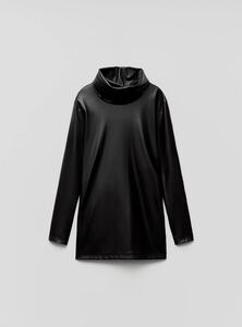 ZARA / フェイクレザーシャツ　BLACK