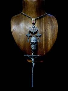 JＰG/ vintage Collection sample three cross skull head necklace GAULTIER 