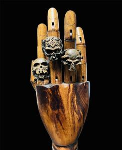 antique skull ring /three set A スカル指輪