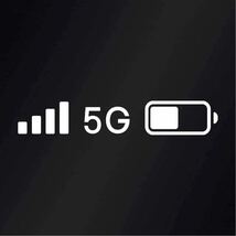 【カッティングステッカー】スマホの電源と電波マークステッカー スマートフォン iPhone 5G ユニーク ジョーク おもしろ ギャグ_画像1
